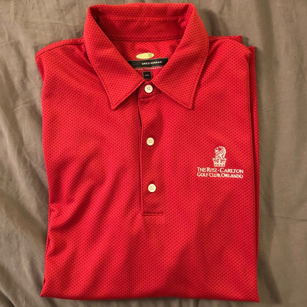 Red RITZ CARLTON Greg Norman golf shirt